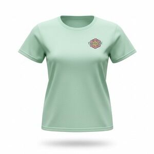 Cherished Girl Women T-Shirt Blessed Is She Graphic Mint Green Cotton Casual L